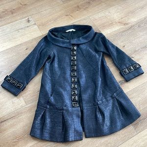 Diane von furstenbeg metallic blue jacket women size 4 in excellent conditions